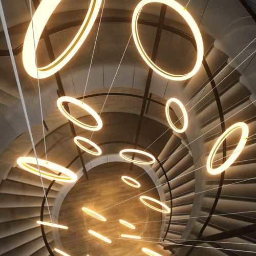 lustre moderne minimaliste pour loft appartement duplex villa - vue 6 sur 12