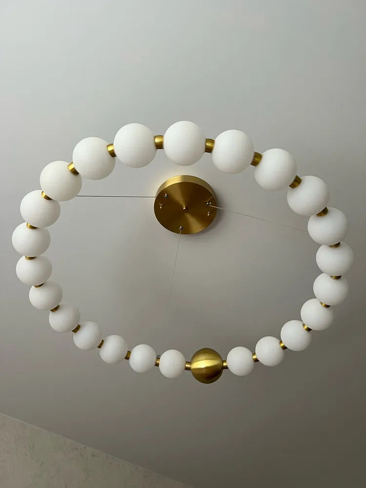 Anneau rond nordique LED lustre de plafond acrylique or pour salle à manger salon Table centrale chambre suspension éclairage décor luminaire - vue 6 sur 19
