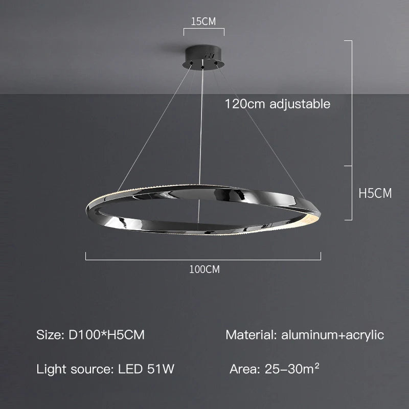 suspension led moderne avec design artistique et télécommande - vue 15 sur 16