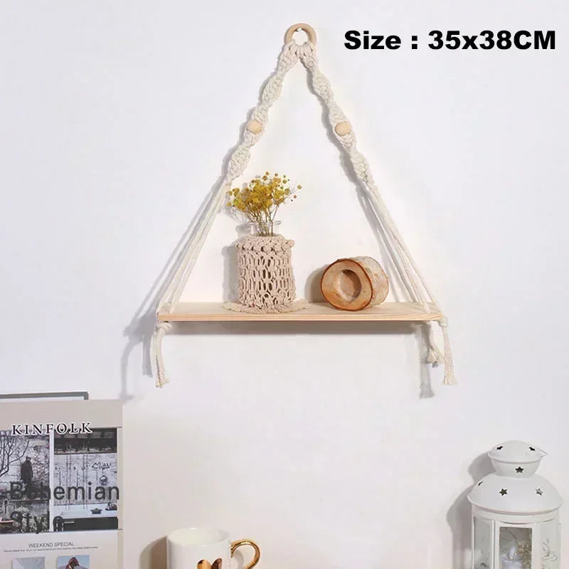 balançoire murale en corde et bois pour décoration nordique - vue 10 sur 13