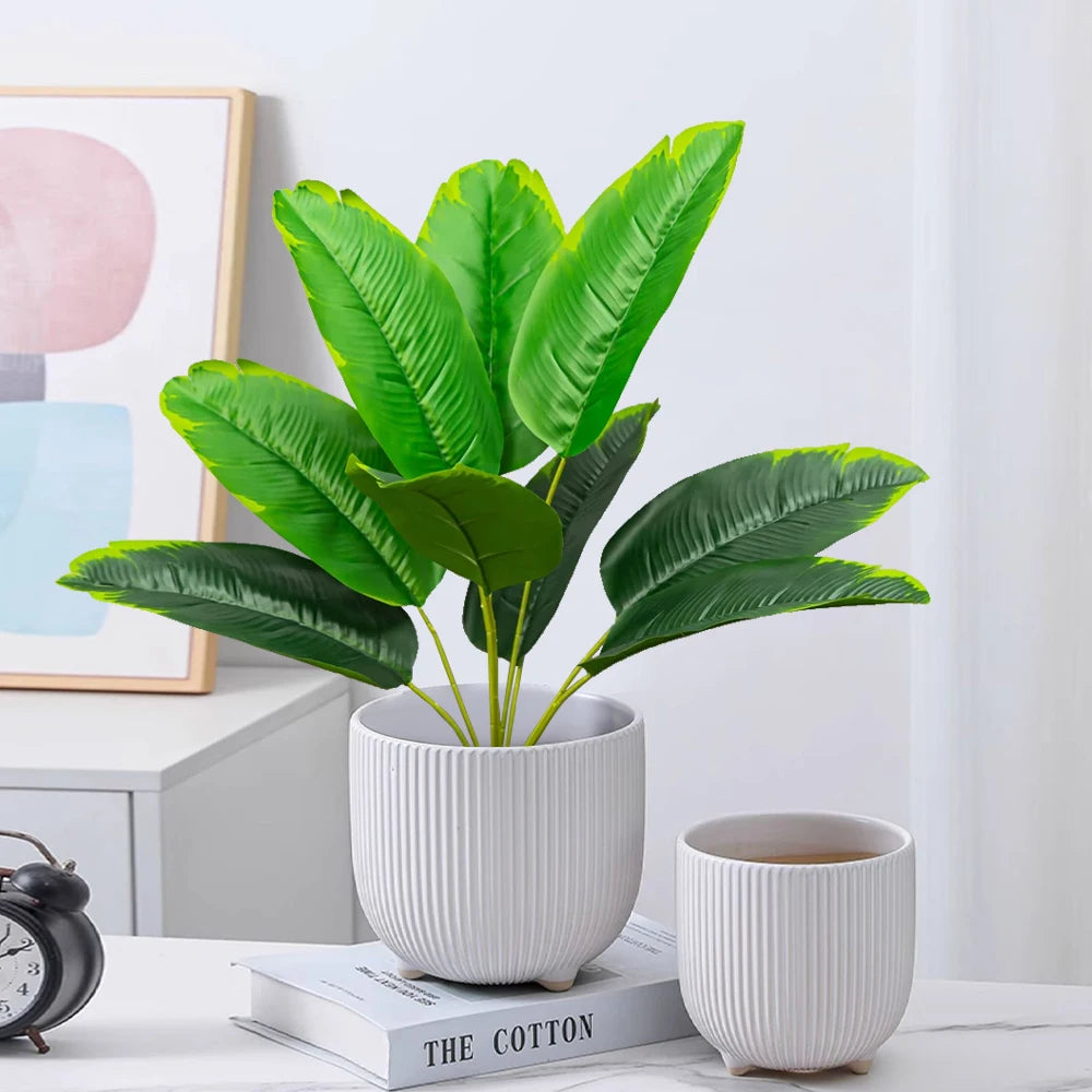 plante tropicale artificielle avec feuilles de bananier pour décoration jardin - vue 3 sur 8
