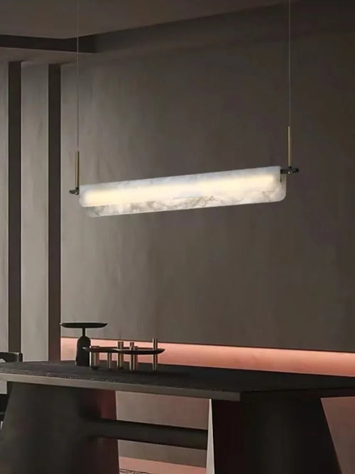 lustre en marbre naturel espagnol et cuivre pour décoration moderne - vue 2 sur 12