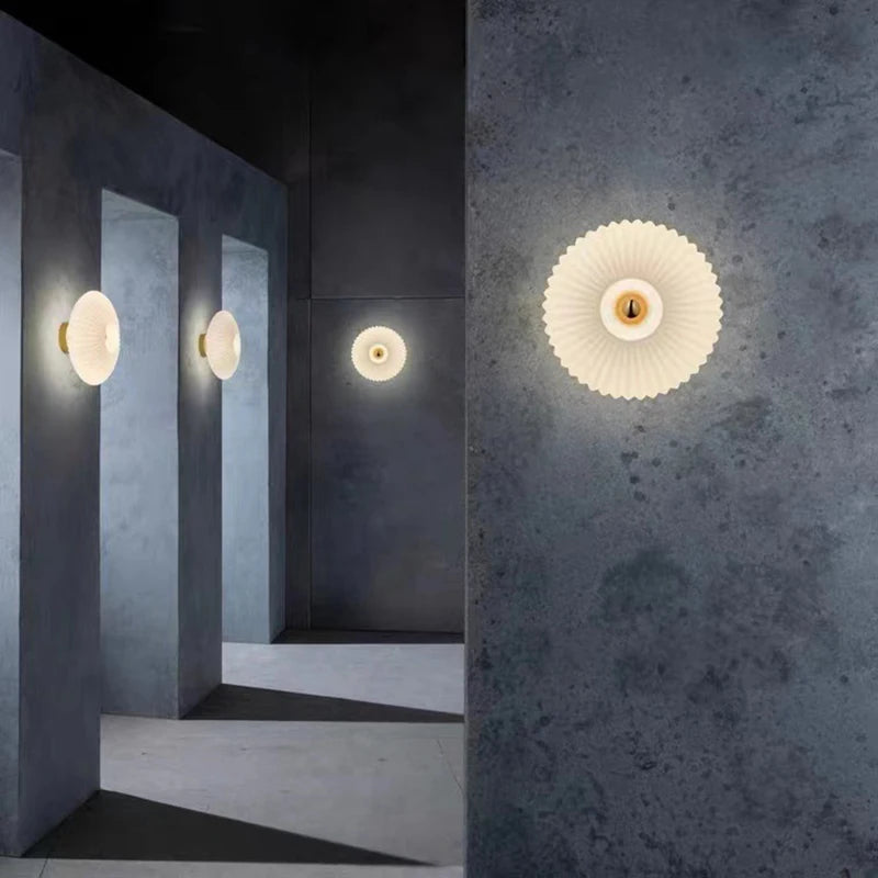 Applique murale LED modernes en verre ondulation lumières couloir allée escalier salle à manger toile de fond Simple intérieur décoration de la maison lustre luminaires - vue 5 sur 9