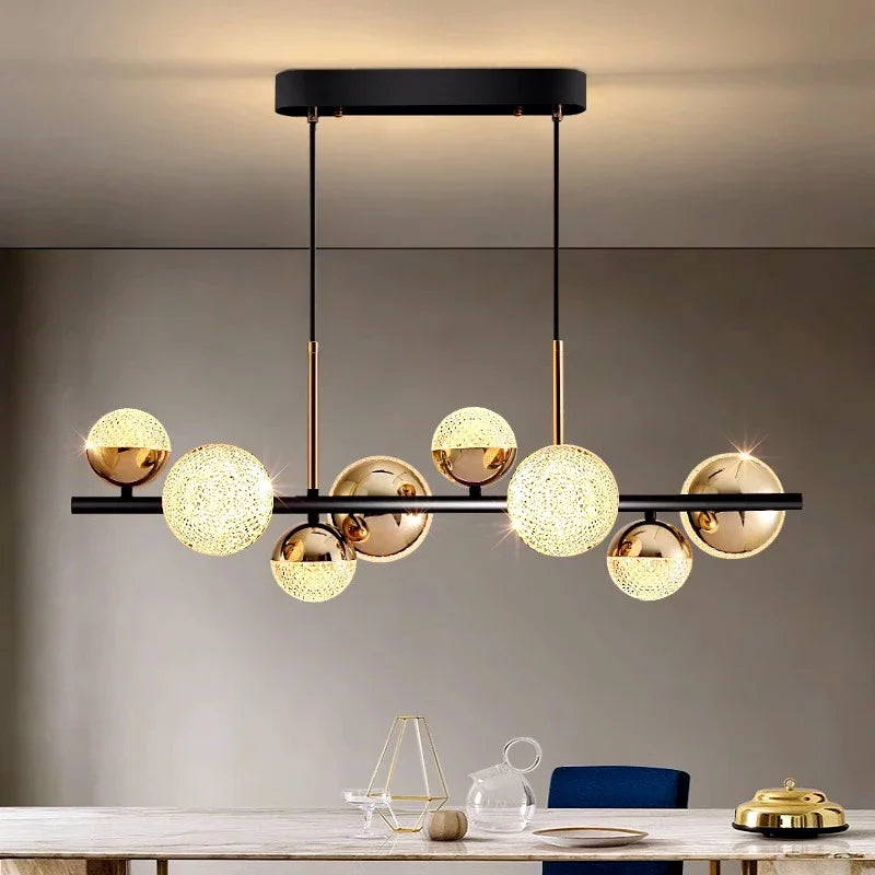 lustre moderne en verre led pour décoration intérieure - vue 3 sur 8