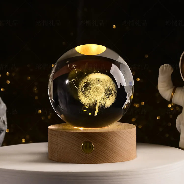 boule de cristal 3D système solaire gravé cadeau décoratif - vue 26 sur 32