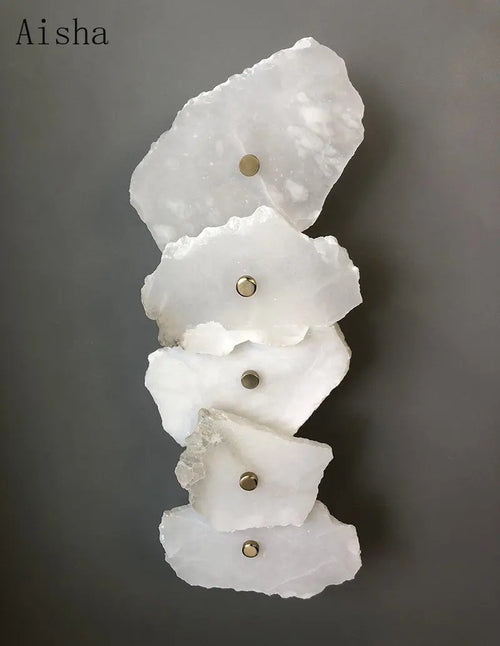 applique murale art déco en marbre naturel avec éclairage led élégant - vue 4 sur 11