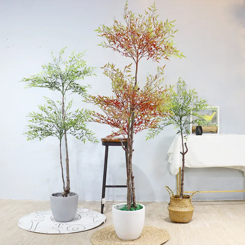 grandes branches artificielles de nandina palmier tropical pour décoration intérieure - vue 2 sur 6