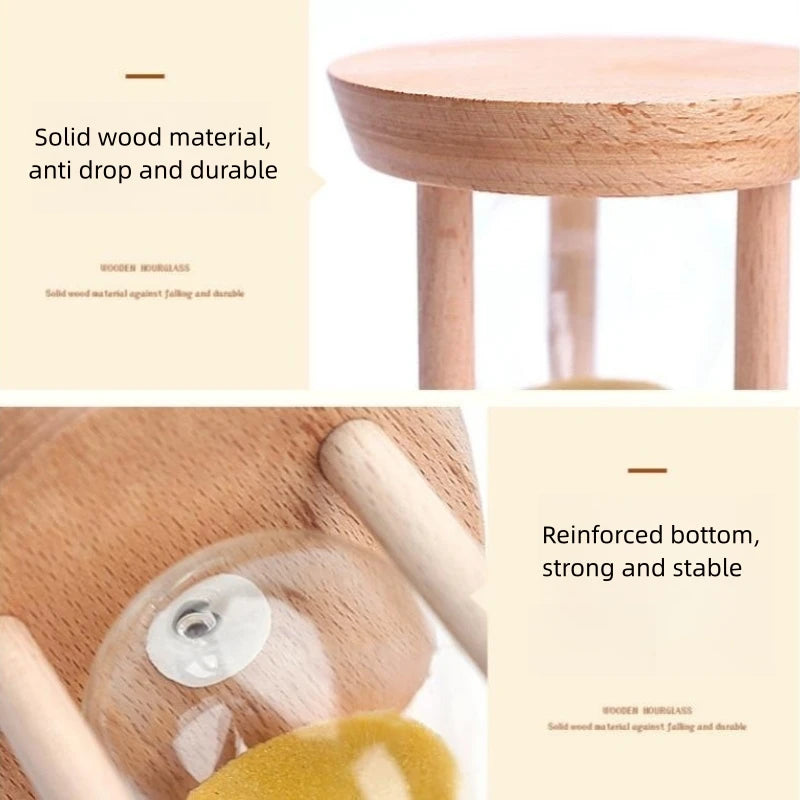 sablier en bois minuterie décorative pour enfants et anniversaires - vue 5 sur 12