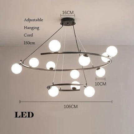 lustre créatif en fer et verre tendance pour décoration intérieure - vue 14 sur 16