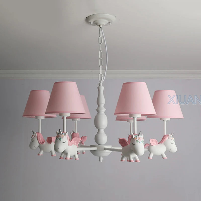 lustre licorne dessin animé pour chambre d'enfant suspendu - vue 6 sur 24