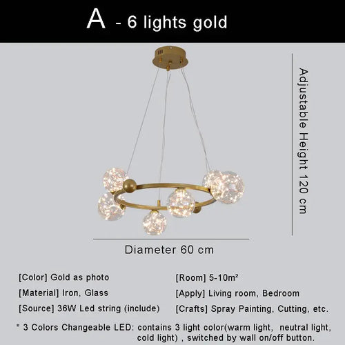 lustre led moderne design nordique pour décoration intérieure - vue 16 sur 18