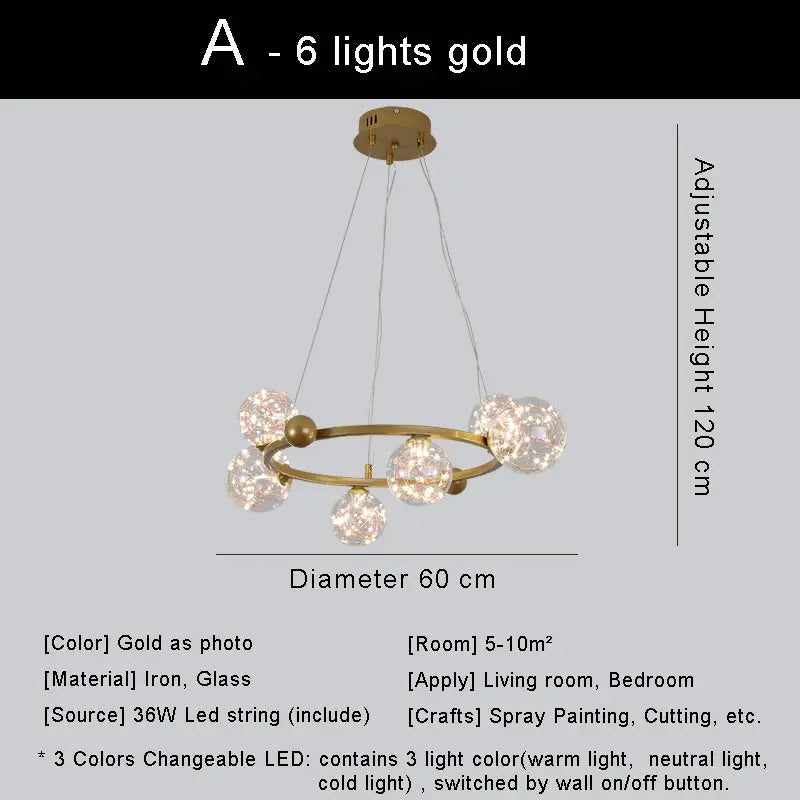 lustre led moderne design nordique pour décoration intérieure - vue 15 sur 18