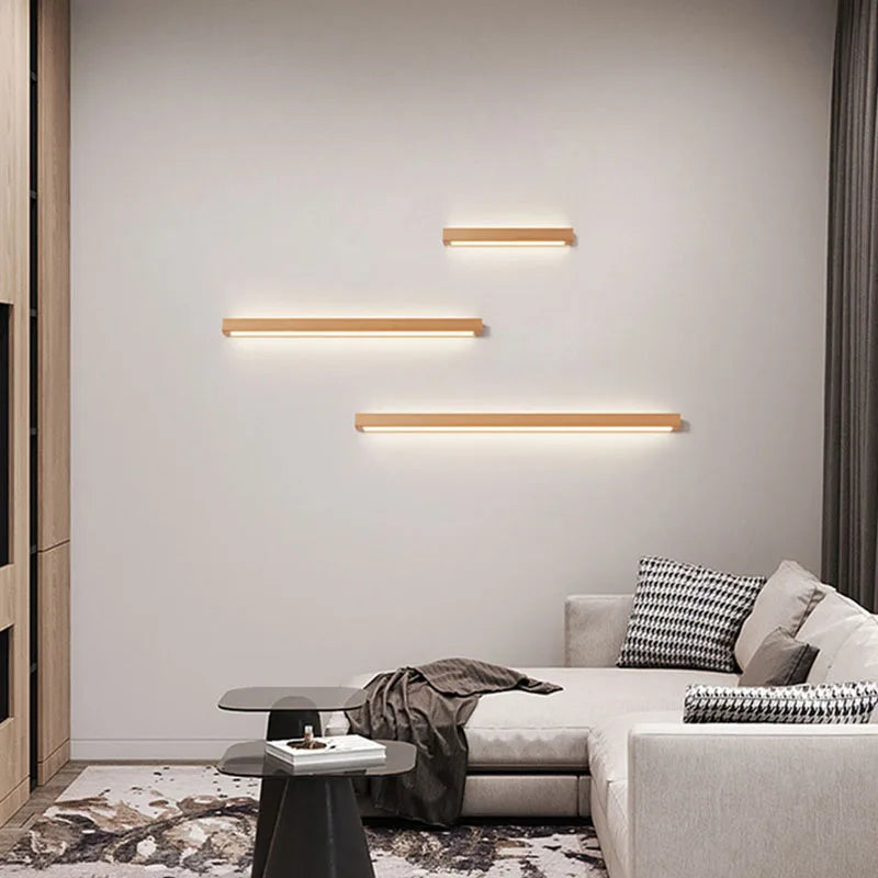 applique murale led en bois nordique à gradation - vue 2 sur 10
