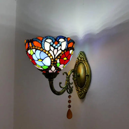 applique murale en verre méditerranéen style vintage éclairage LED - vue 11 sur 10