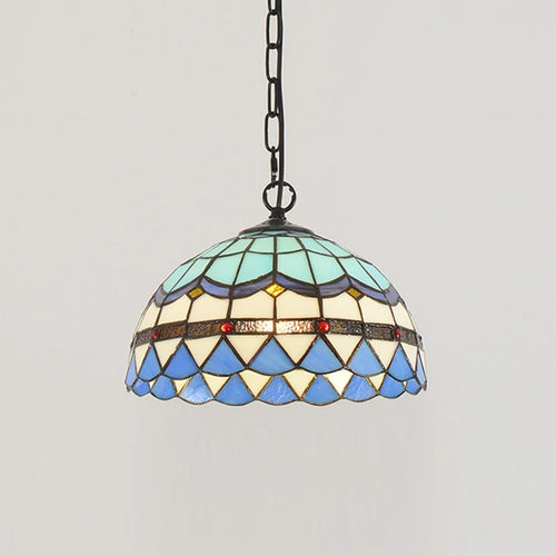 lustre rétro en verre teinté style méditerranéen pour restaurant et hall - vue 2 sur 18