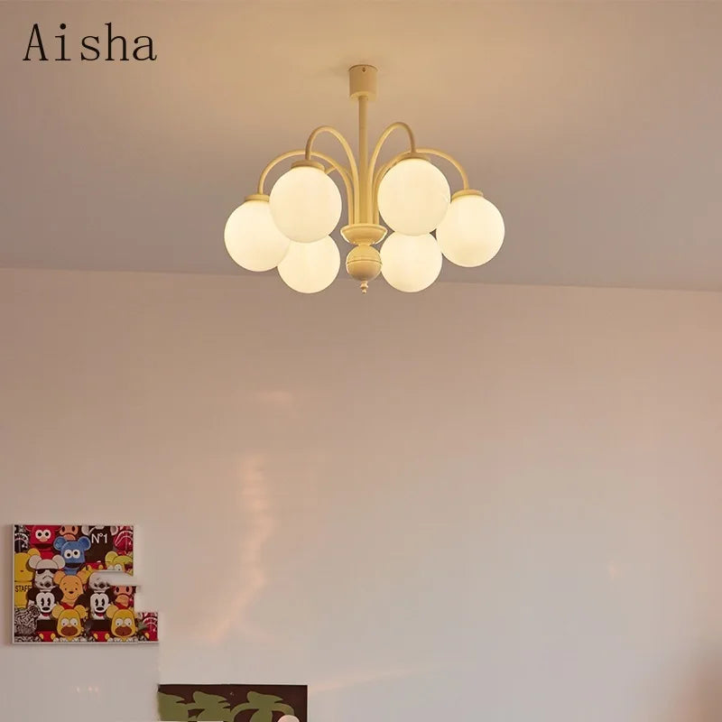 lustre boule rétro à 4 5 6 têtes en verre décoratif - vue 3 sur 9