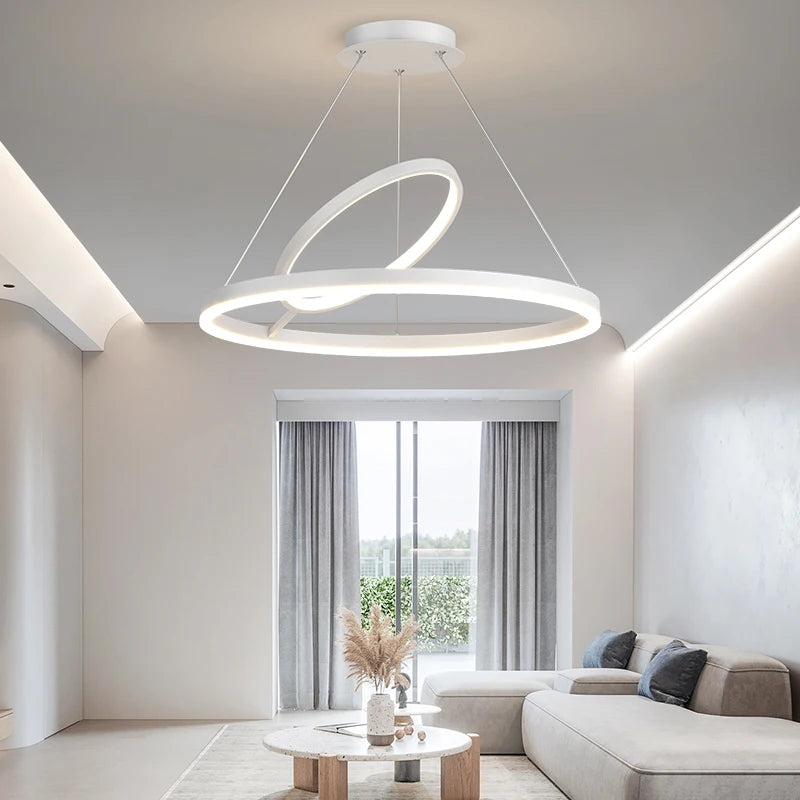 lustre led moderne nordique simple style anneau - vue 3 sur 12