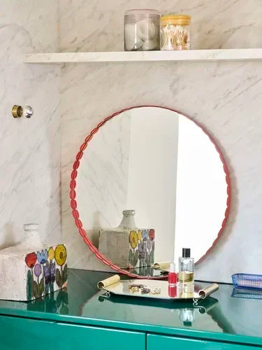 miroirs décoratifs rétro nordiques ronds personnalisés pour décoration intérieure - vue 7 sur 8