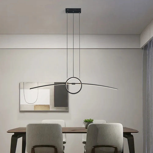 suspension led moderne pour éclairage intérieur design élégant - vue 4 sur 8