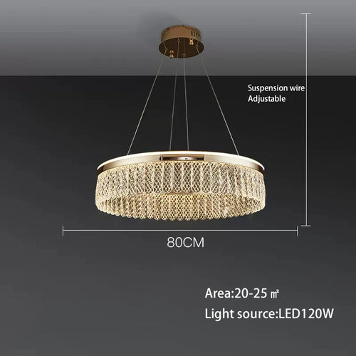 lustre sandyha moderne créatif anneau de luxe en cristal - vue 11 sur 11