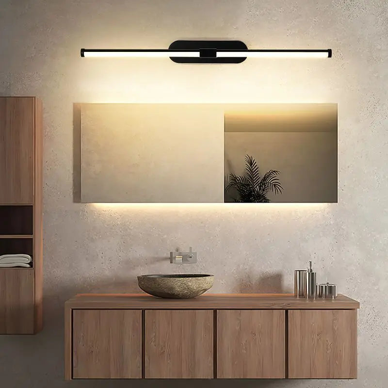miroir cosmétique antibuée étanche avec éclairage led moderne - vue 5 sur 7
