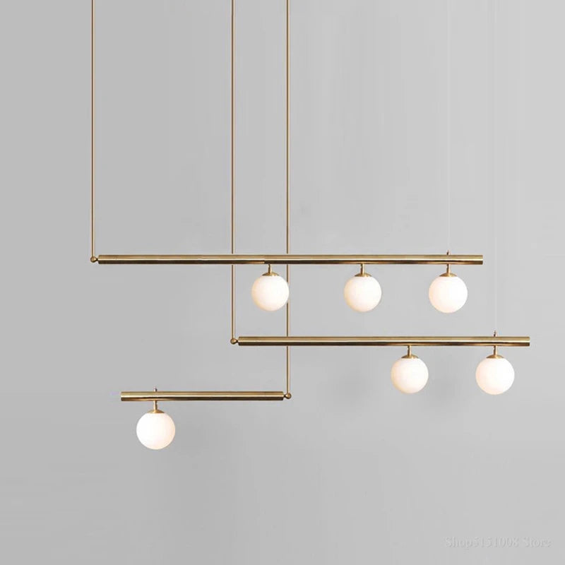 lustre design moderne abat-jour verre nordique éclairage bar luminaire suspendu