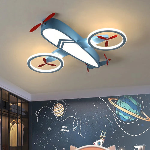 plafonnier hélicoptère pour chambre d'enfant moderne et chaleureuse - vue 5 sur 9