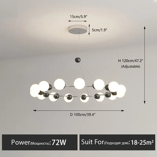 lustre suspendu éclairage décoratif moderne pour la maison - vue 9 sur 21