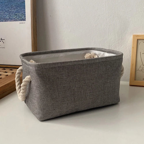 boîte de rangement en lin pour vêtements et jouets divers - vue 11 sur 12
