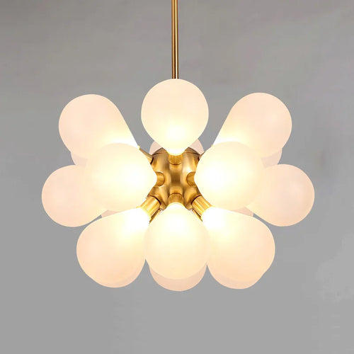 lustre nordique boule verre led décoration maison suspendu - vue 2 sur 10