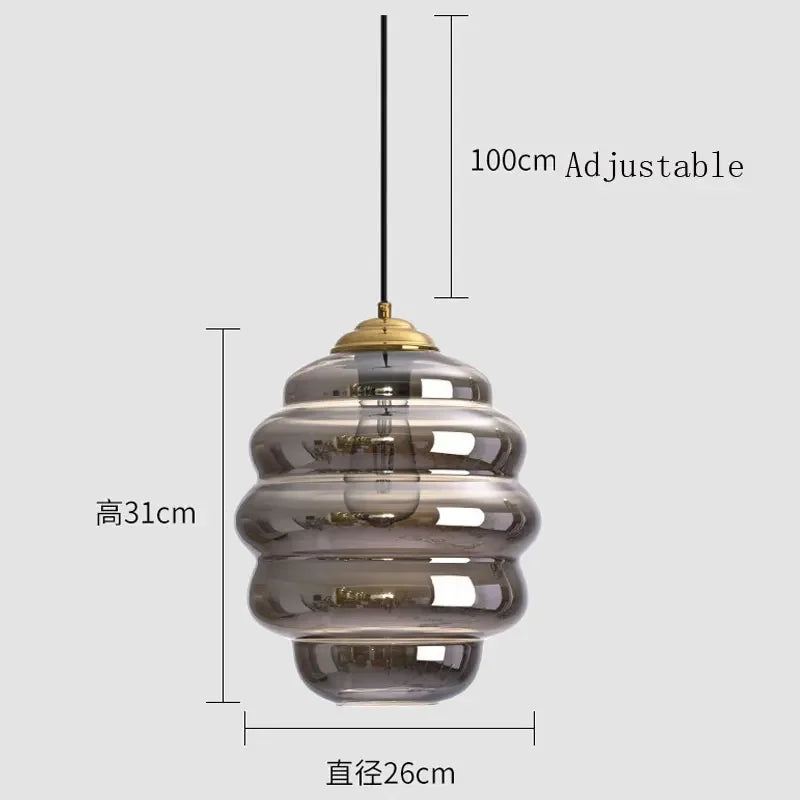 lustre moderne en verre pour cuisine et restaurant - vue 13 sur 15