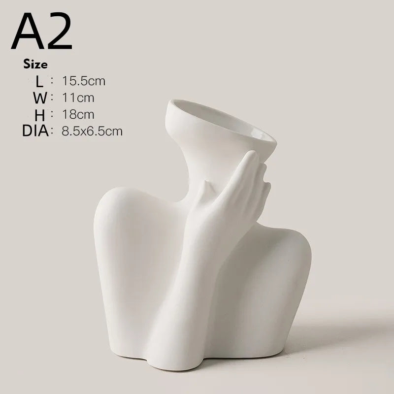 vase humain créatif en céramique pour décoration moderne - vue 6 sur 10