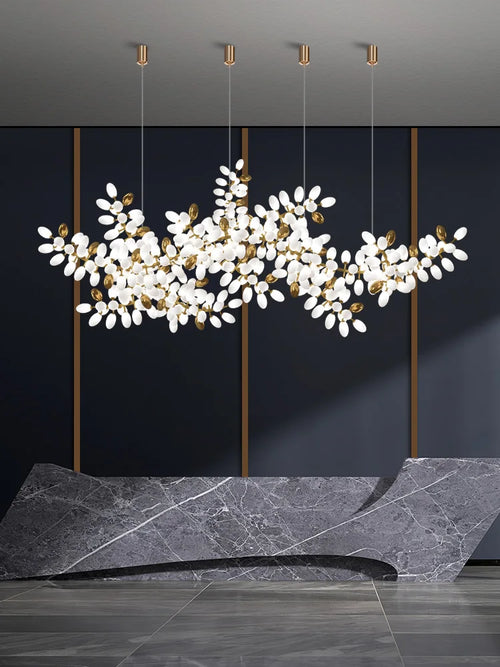 Lustre en verre blanc de luxe postmoderne - vue 2 sur 10