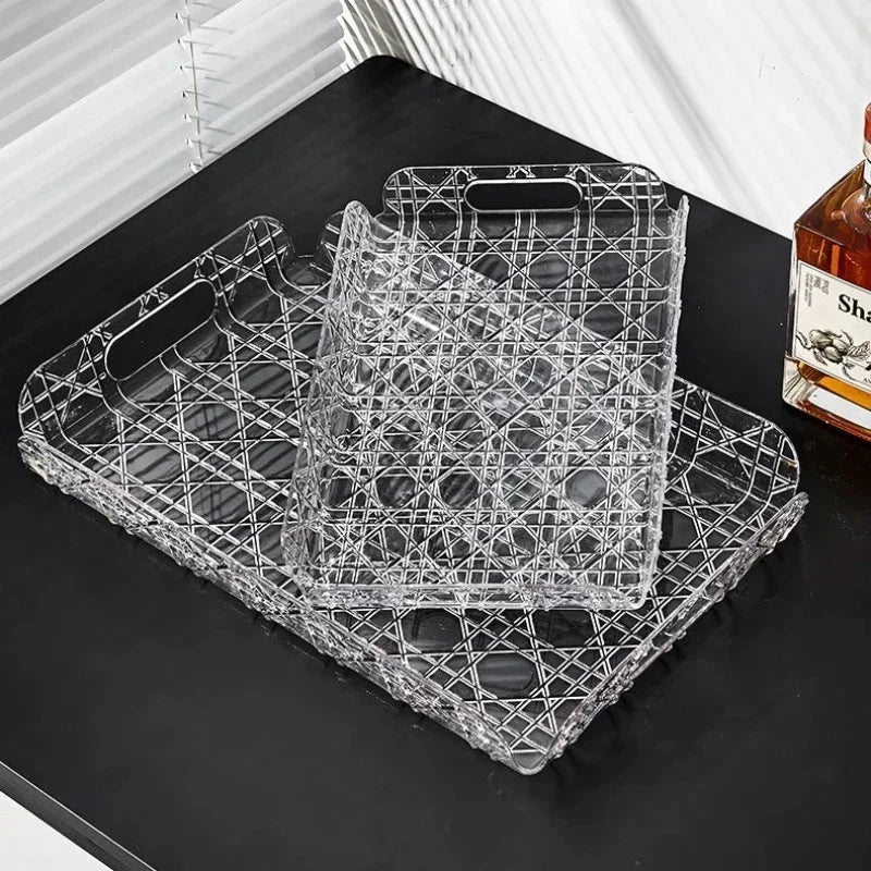 plateau en acrylique luxe pour rangement et décoration - vue 2 sur 7