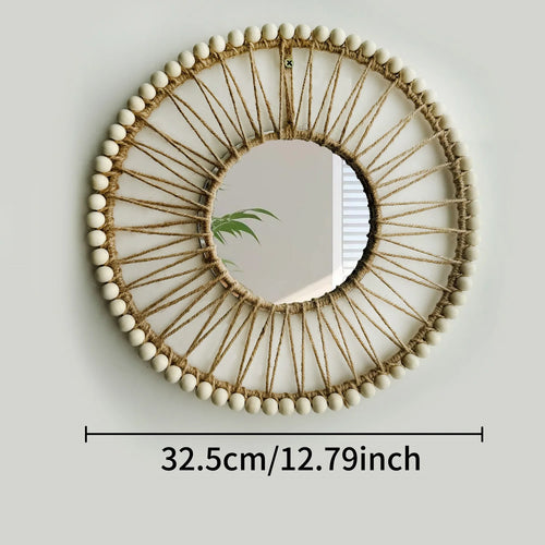 miroir décoratif nordique tissé à la main pour intérieur élégant - vue 6 sur 7