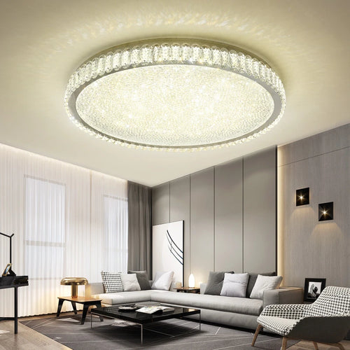 plafonnier led rond moderne en cristal pour restaurant hôtel 2022 - vue 7 sur 12