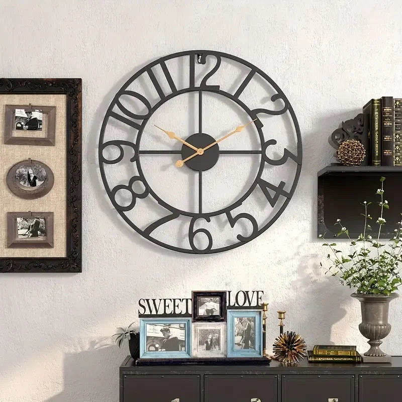 horloge murale rétro en métal décoration créative pour intérieur - vue 5 sur 11