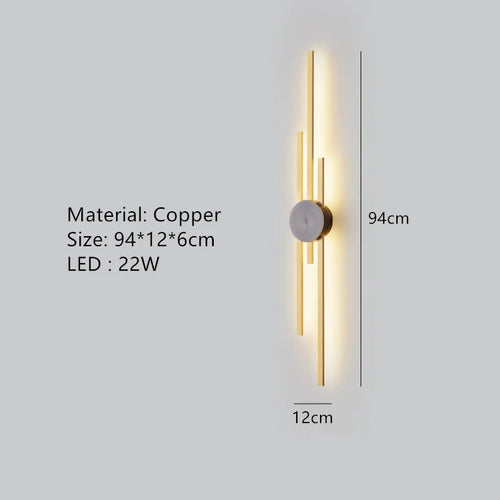 applique murale minimaliste en laiton led pour restaurant