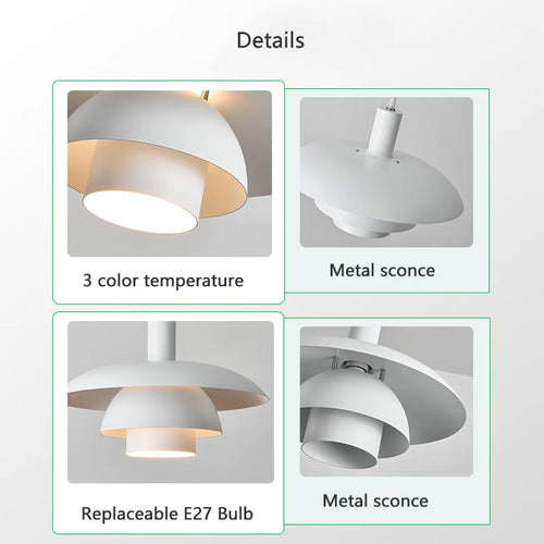 suspension led créative en métal pour éclairage de table - vue 7 sur 8