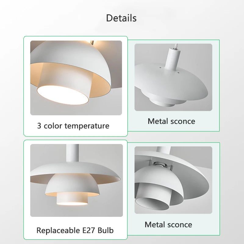 suspension led créative en métal pour éclairage de table - vue 6 sur 8
