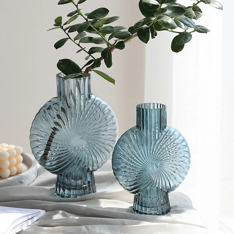 vase en verre moderne à motif spirale pour décoration intérieure - vue 3 sur 8