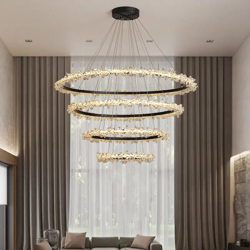 lustre moderne en cristal de luxe suspension décorative - vue 2 sur 16