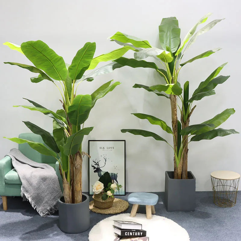 grande plante artificielle bonsaï faux bananier en pot décoration intérieure extérieure - vue 1 sur 15