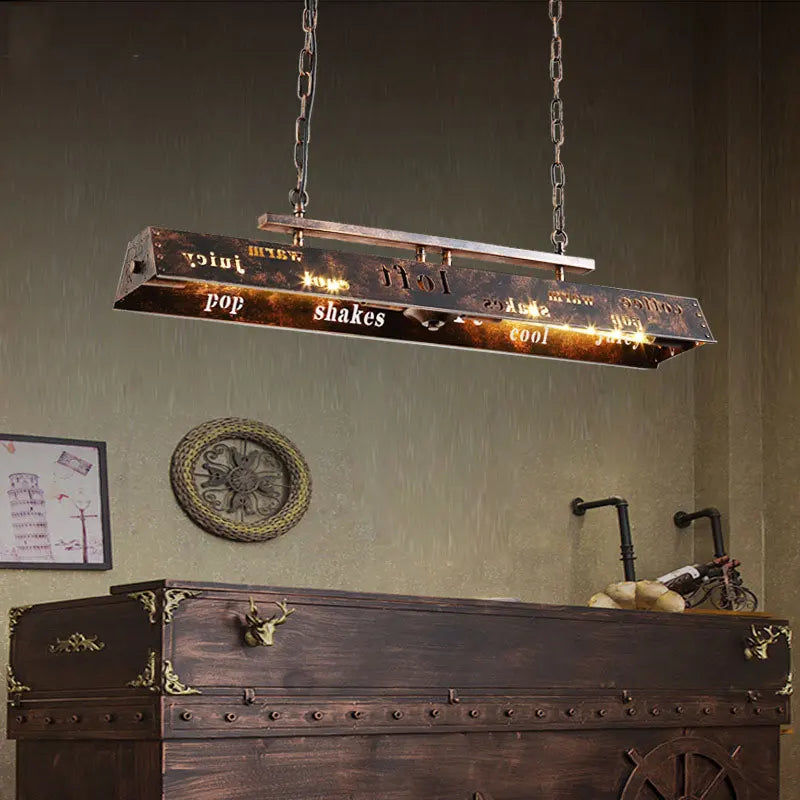 lustre style industriel rétro pour restaurant et bar américain - vue 4 sur 7
