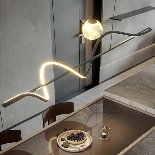 suspension linéaire moderne pour décoration intérieure nordique - vue 4 sur 8
