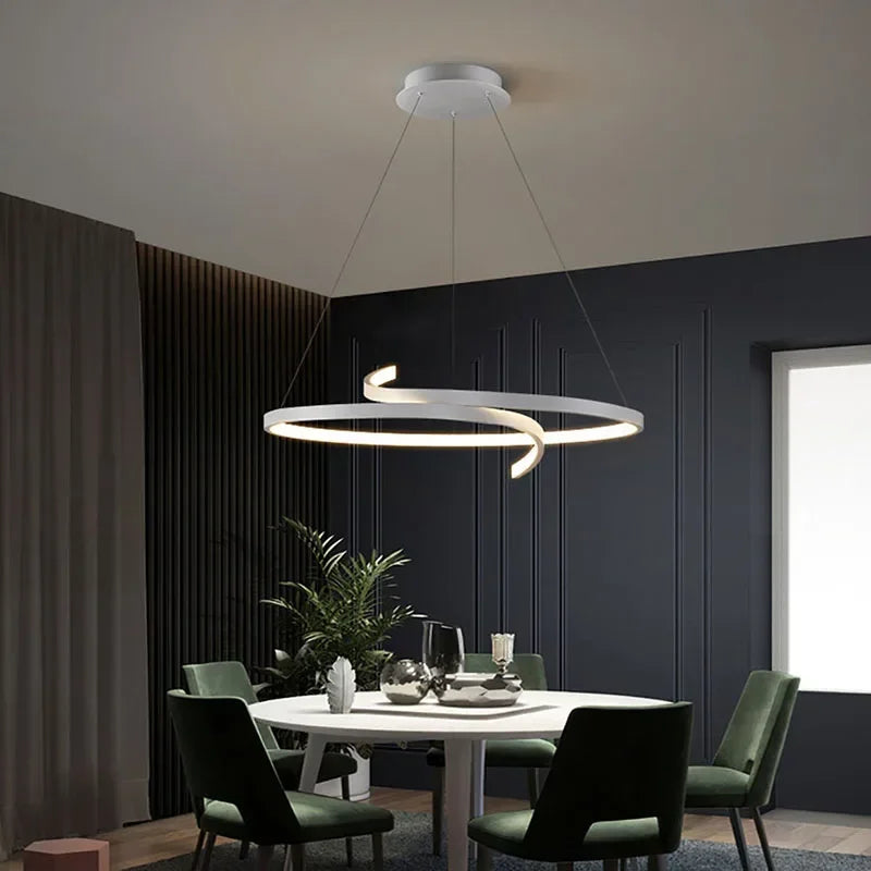 lustre led nordique pour éclairage intérieur et décoration - vue 4 sur 12