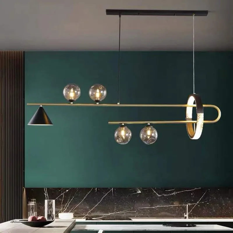 lustre style nordique moderne avec ampoule led en verre - vue 1 sur 8