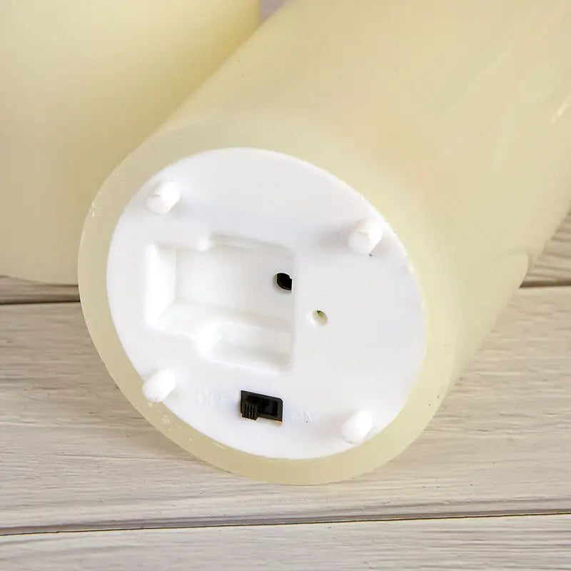 bougie pilier led rechargeable à bord ondulé décoration festive - vue 4 sur 7