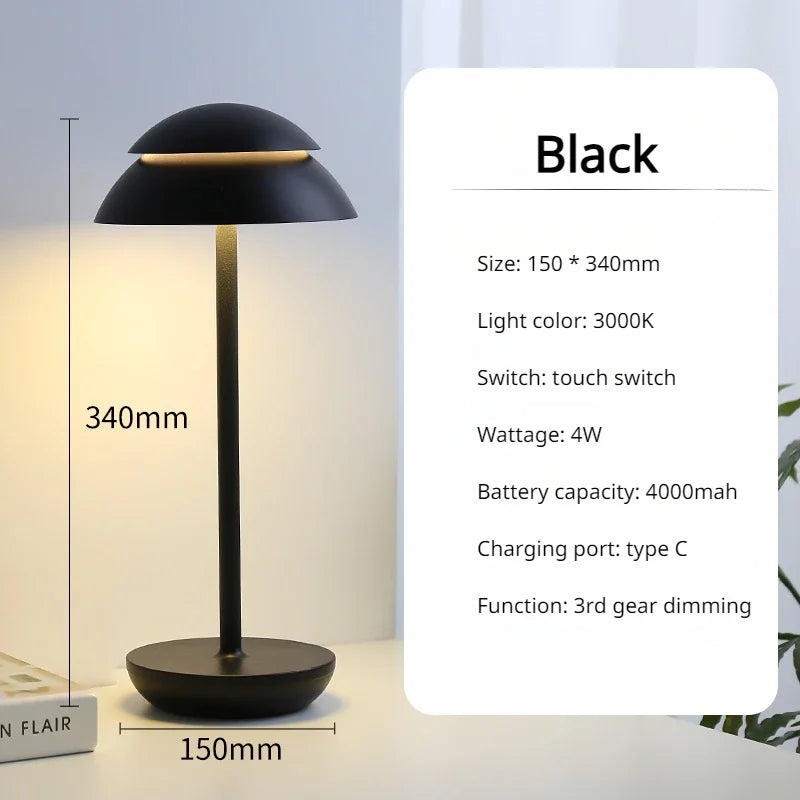 lampe rechargeable vintage led usb sans fil veilleuse portable - vue 8 sur 11
