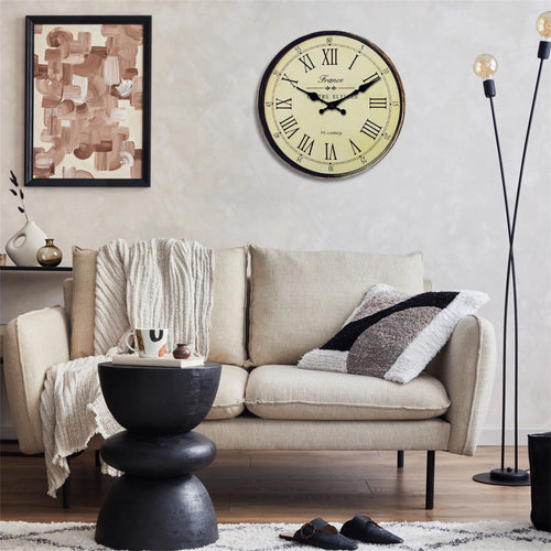 horloge murale en bois style 16e siècle décoration silencieuse cadeau idéal - vue 7 sur 7